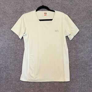 Kari Traa Shirt Women Large Green Short Sleeve Stretch Tshirt Performance Casual